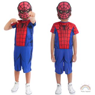 Fantasia do Homem Aranha Infantil Com Mascara - Envio Rápido em Oferta na Shopee
