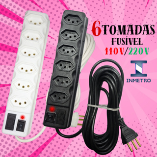 FILTRO DE LINHA RÉGUA DE TOMADAS 6, 5, 4 e 3 tomadas tripolar 10 Amperes com fusível em Oferta na Shopee