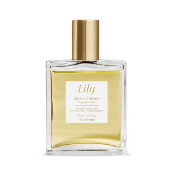 Óleo Acetinado Multifuncional Corpo e Cabelo Lily 50ml