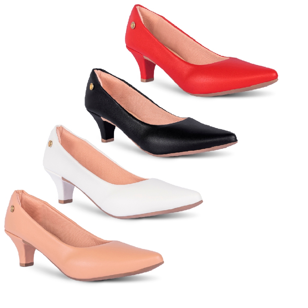 Kit 3 Sapato Scarpin Feminino Salto Baixo Fino Confortável R2.26/R2.29 em Oferta na Shopee