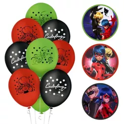 25~125 Balão Festa Ladybug Redondo 9 Pol. Regina(CHOCO)