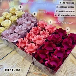 Kit 160 Forminhas para Doces Finos Rosa Nude+ Marsala Claro + Rosa Antigo + Pessego (CHOCO)