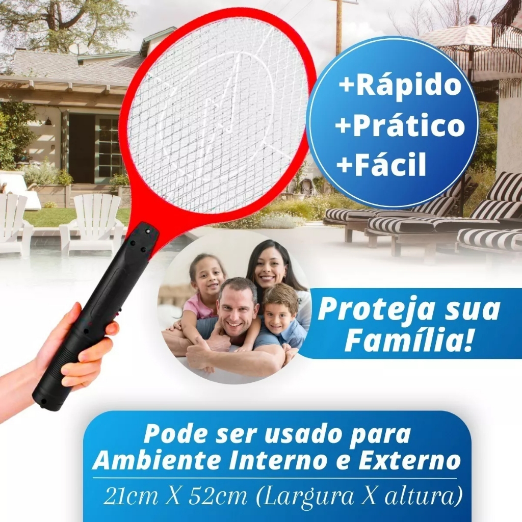 Raquete Pega Mosquito Elétrica Eficaz Para Controle De Pragas Mosquito Mosca Pernilongo em Oferta na Shopee