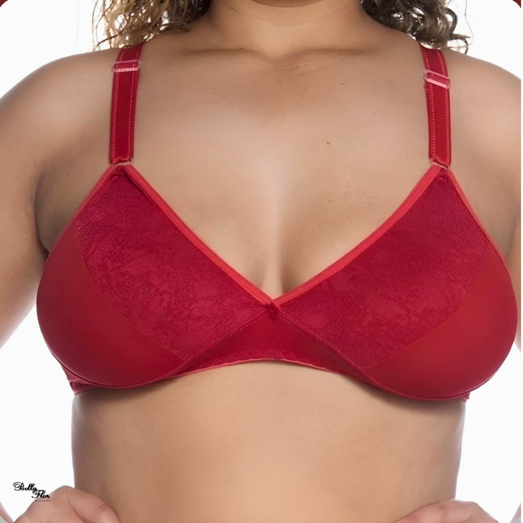 Kit 2 Sutiãs Plus Size Sem Bojo Detalhe Renda Alças Reforçadas Sustentação Lingerie Microfibra