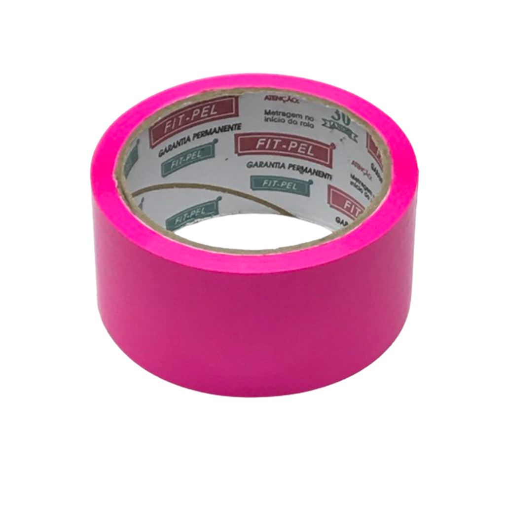 Fita Adesiva Colorida Rosa ( Pink ) 48mm X 50 Metros - Decoração Entelagem Marcação Trabalho Escolar