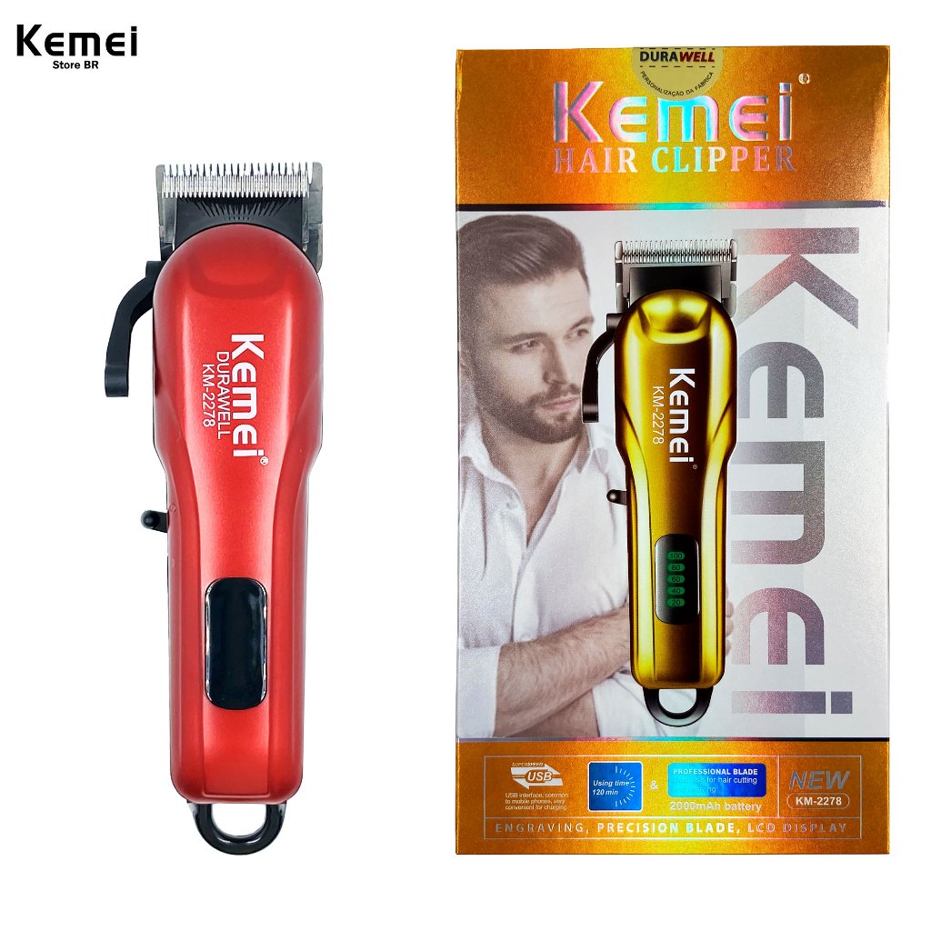 Maquina de Cortar Cabelo Profissional Kemei Km 2278 7000RPM - Beauty