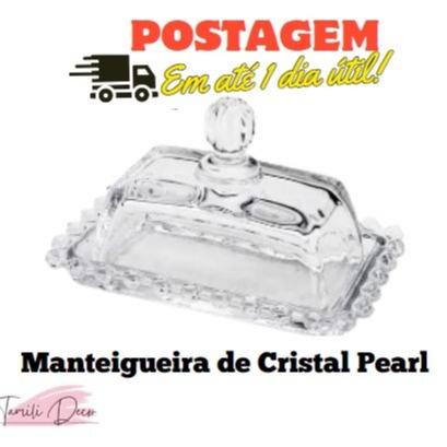 Manteigueira de Cristal Pearl 14cm x 9cm x 8cm - Wolff