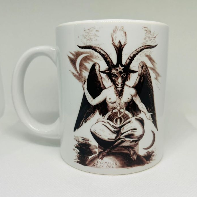 CANECA BAPHOMET BRUXARIA PAGANISMO THELEMA PORCELANA 325ML
