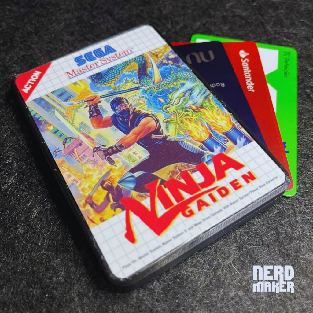 Porta-cartões Master System Game Cover - Ninja Gaiden - Nerd Maker 3D