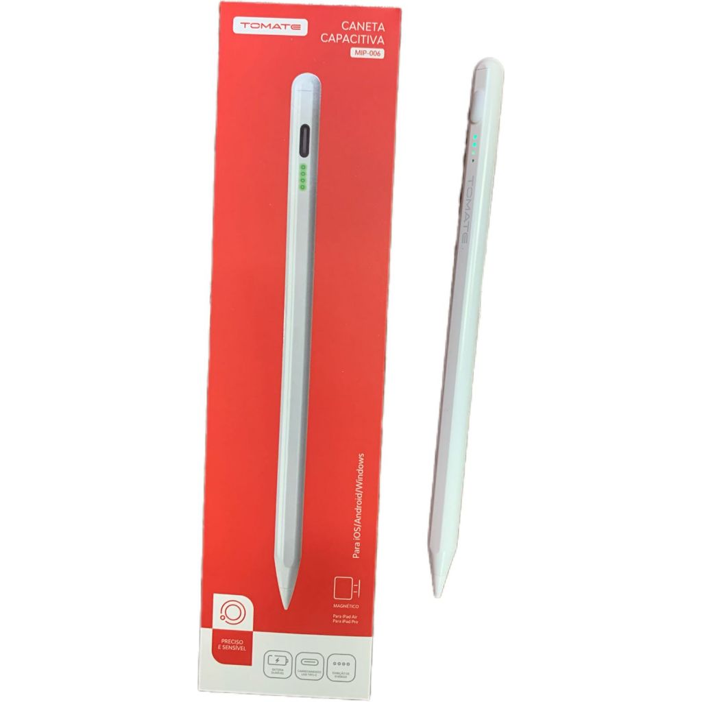 Caneta touch de ponta fina stylus de alta precisão universal recarregável Mip006 tomate