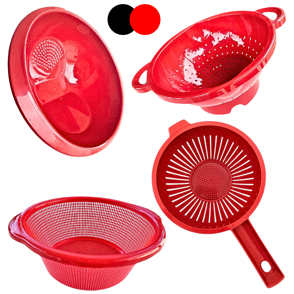 Kit 4 Escorredor De Alimento Multiuso Grande Massa Macarrão Arroz Legumes Folhas Verduras Cozinha