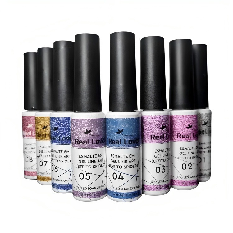 Kit Especial 2 Esmalte Gel (EFEITO SPIDER) 10ml - Real Love