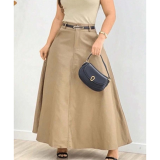 Saia Longa Rodada Feminina Alfaiataria Moda Evangélica Casual Básica Inverno Cintura Alta Elegante Tendência em Oferta na Shopee