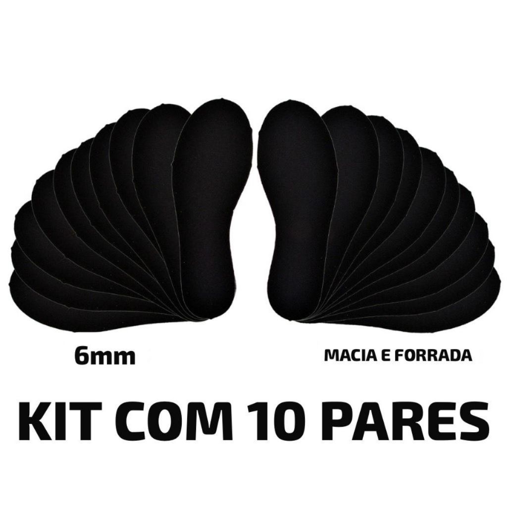 KIT PALMILHA ANTI-STRESS EM EVA 6 MM MACIA, PARA TÊNIS, SAPATO,BOTA,CHUTEIRA,SAPATILHA,ORIGINAL
