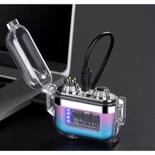 HYQ1858 Lanterna isqueiro  acendedor isqueiro elétrico carregamento USB