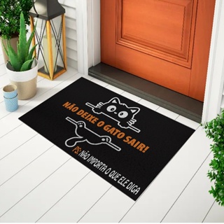Capacho Divertido Para Porta Tapete Criativo Estampado Frase - Não Deixe o Gato Sair Ca770 em Oferta na Shopee