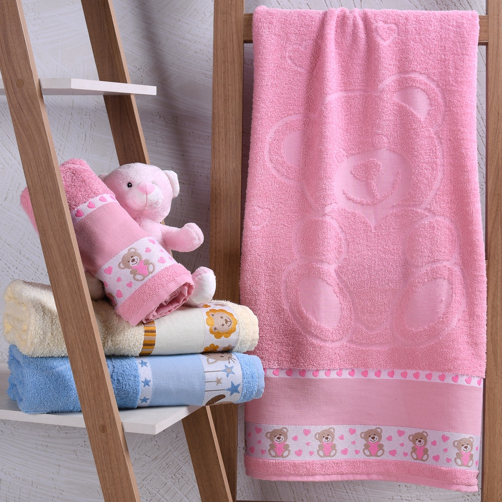 Kit 4 Toalhas de Banho Kids Infantil Para Bordar Ponto Cruz 100% Algodão .