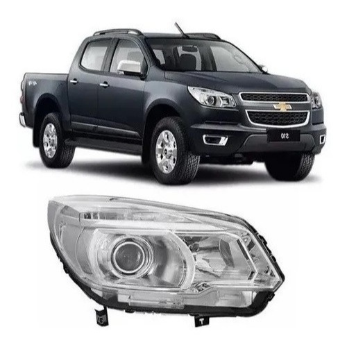 Farol Camionete S10 LTZ Foco Duplo Máscara Cromada C/ Projetor 12 2013 2014 2015 2016 2017 2018 2019