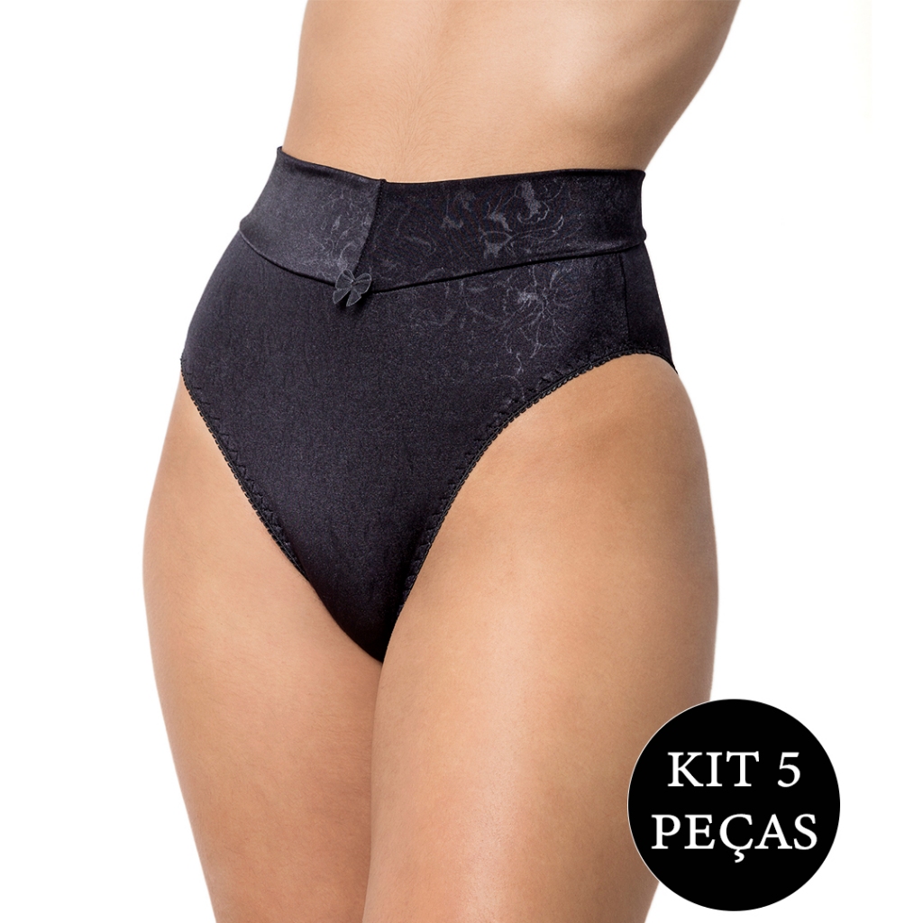 Kit 5 Calças Compressão Moda Intima Feminina Calcinha Cós Lycra Duloren Conforto Atacado