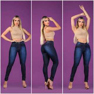 Calça jeans feminina com lycra empina bumbum skynny em Oferta na Shopee