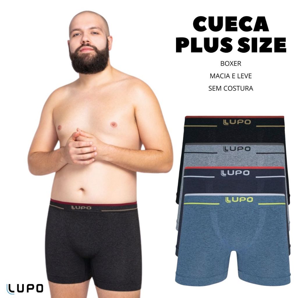 Cueca Boxer Lupo Microfibra Plus Size Masculino Elastano Original Ref 17800