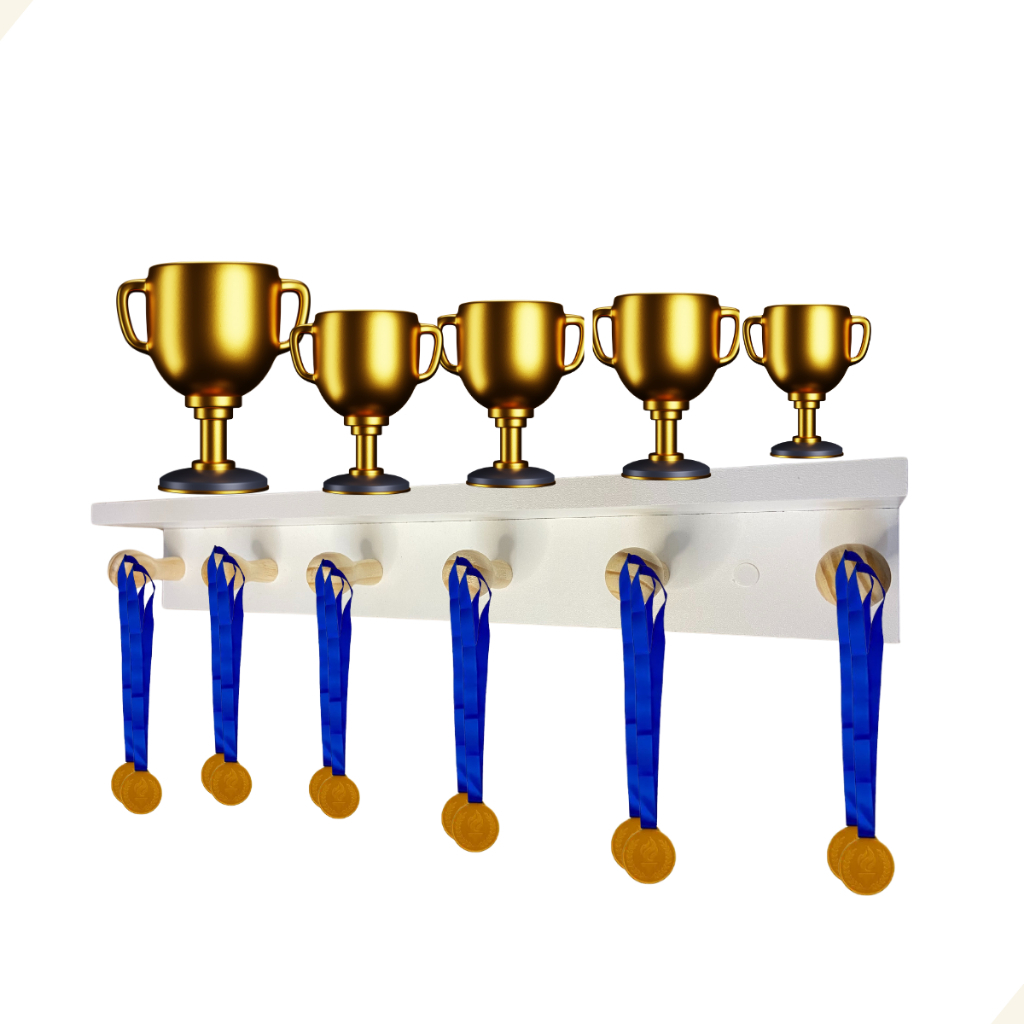 Porta Medalhas M D F Com Prateleiras Para Troféu Reforçado Atletismo Esporte