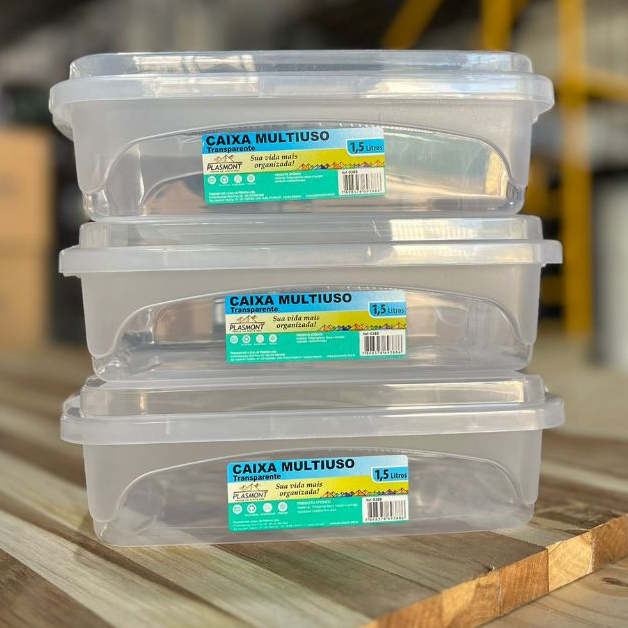 Kit 12 Caixas Organizadoras 1.5L Pequena Tampa com Trava Multiuso em Oferta na Shopee