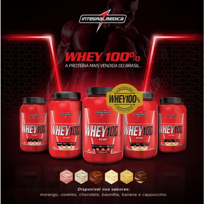 WHEY 100% PURE INTEGRAL 907G + COQUETELEIRA