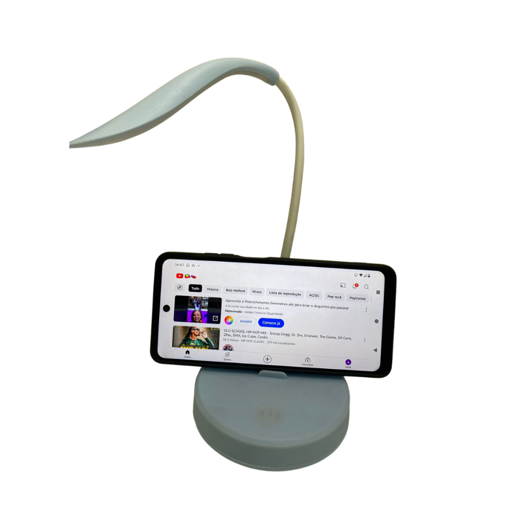 Luminária Mini de Mesa Flexível Sem Fio Led Leve Dobrável Portátil Leitura Com Suporte para Celular em Oferta na Shopee