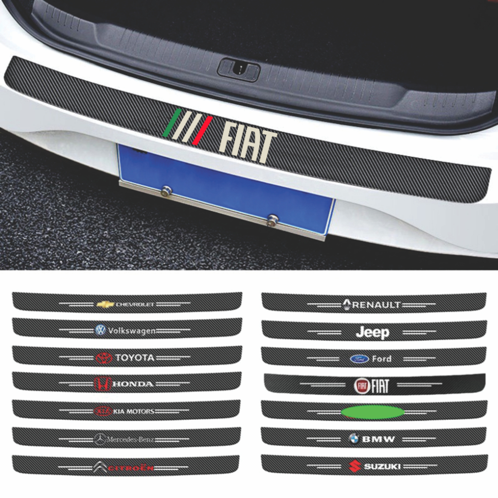 Soleira Automotiva Porta Malas Universal Todas as 17 Marcas de Veículos Anti risco Fibra de Carbono