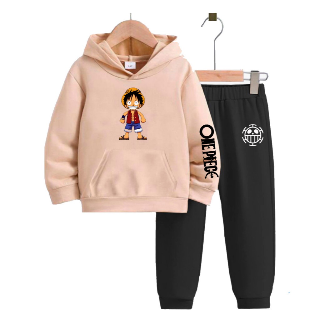 Conjunto De Moletom Infantil Luffy Criança One Piece Agasalho Estampado Peluciado