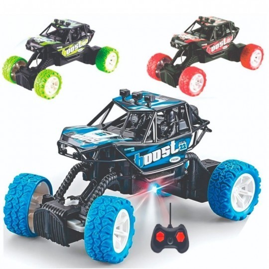 Carrinho de Controle Remoro Jeep Boost Com Fários LED 4x4 Trip Escalada Radical Off Road Montanha