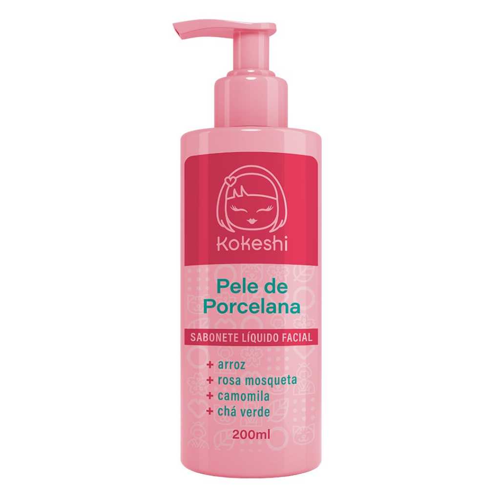 Sabonete Líquido Facial Pele de Porcelana Kokeshi 200ml em Oferta na Shopee
