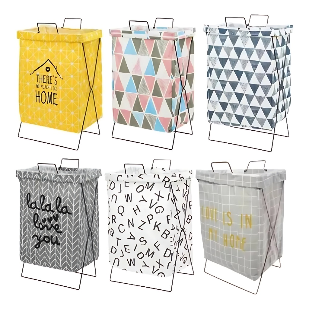 Cesto de Roupa Suja Dobrável Organizador com Suporte Saco Multiuso Para Roupas e Brinquedo...