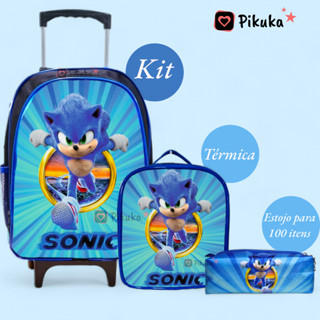 Mochila Escolar Rodinha Infantil Menino + Lancheira Térmica + Estojo em Oferta na Shopee