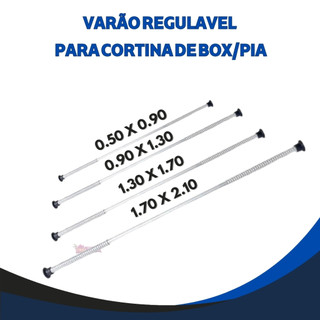 Varão Regulável Tubo Extensível para Cortina de Box Pia Aluminio em Oferta na Shopee