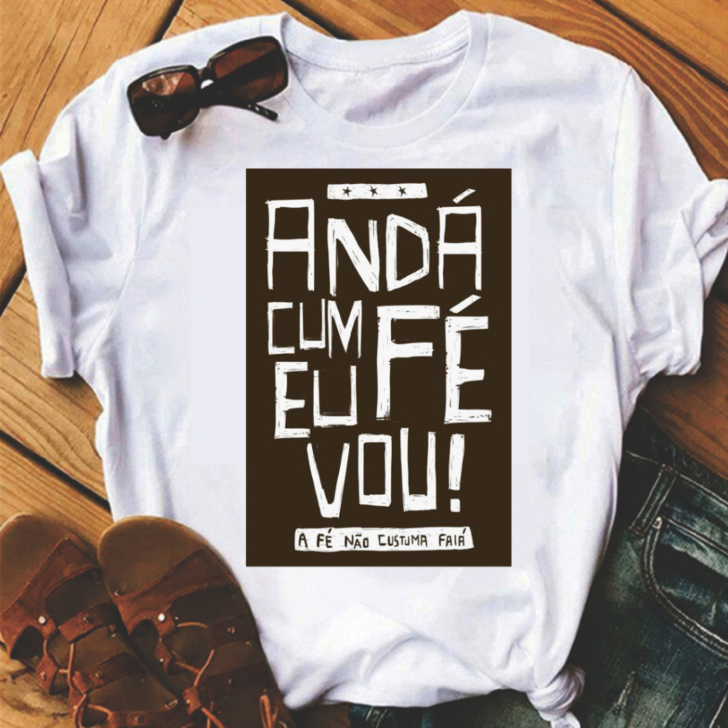 T-shirt Feminina Manga Curta Blusinhas Estampas Atuais em Oferta na Shopee