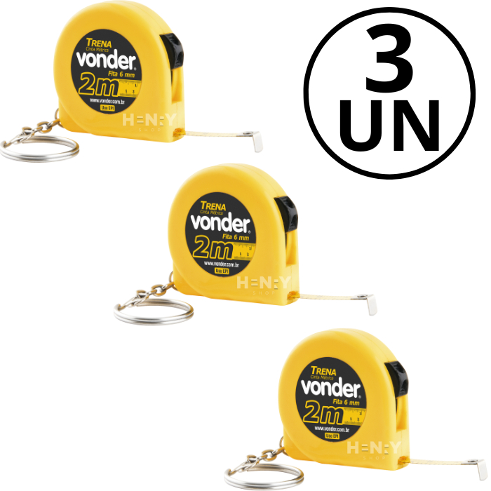 Kit com 3 Trenas Chaveiro Aço 2 Metros - Vonder