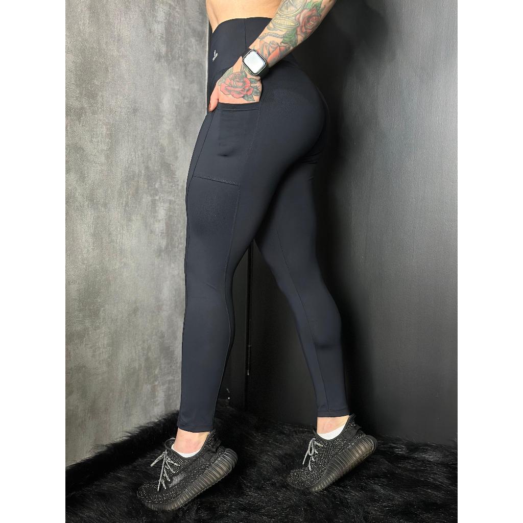 Calça Legging Feminina Fitness Suplex Cintura Alta Com Bolso em Oferta na Shopee