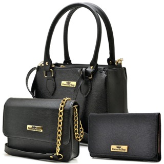 Kit Bolsa Feminina 3 em 1 – Bolsa Media Transversal + de Mão + Carteira | Moderna e Elegante em Oferta na Shopee