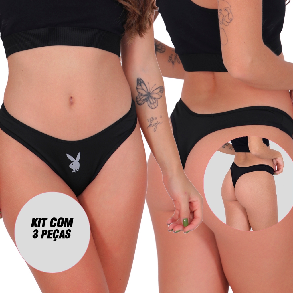 Kit 3 Tangas Fio Dental Sexy Playboy