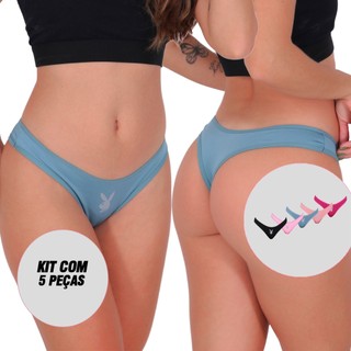 Kit 5 Tangas Fio Dental Play Boy Lingerie Sexy em Oferta na Shopee