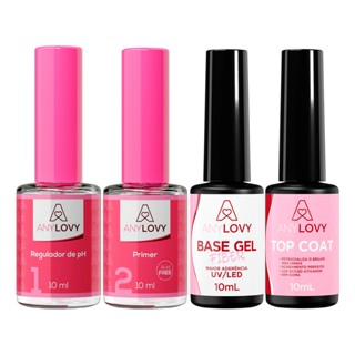 Any Lovy - Kit Preparadores Primer Sem Ácido Regulador Gel Base Fiber Top Coat em Oferta na Shopee