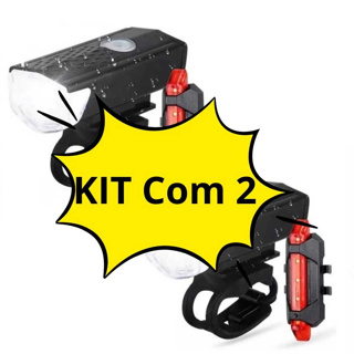 KIT COM 2 Lanternas E 2 Faróis Bicicleta Bike Ciclismo Luz de segurança Ultra Led A Prova D'agua mt2255 - b6 em Oferta na Shopee