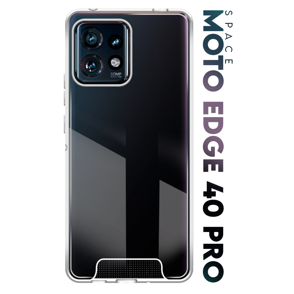 Case Capinha Case Anti Impacto Space Acrílico Transparente Protetora para Motorola Moto Edge 40 Pro 5G XT2301 tela 6.67