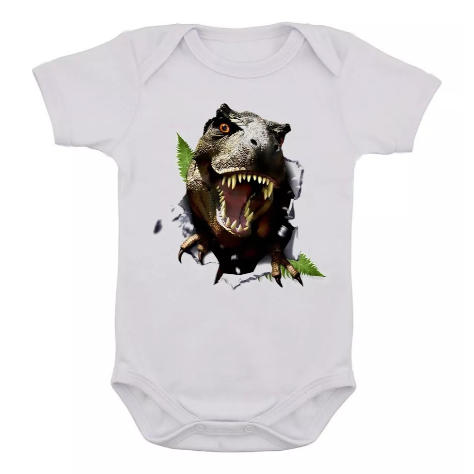 Body Infantil Dinossauro Tiranossauro Rex Jurassic Bebê 05