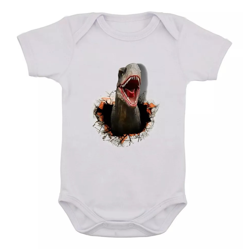Body Infantil Dinossauro Tiranossauro Rex Jurassic Bebê 12