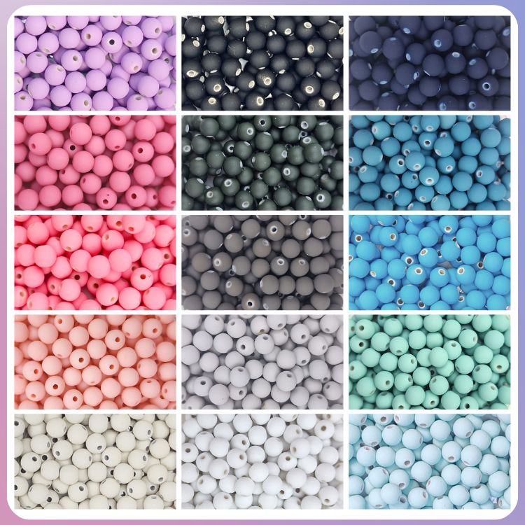 Miçanga emborrachada 8mm monte seu kit de 200 - 1500 unidades em Oferta na Shopee