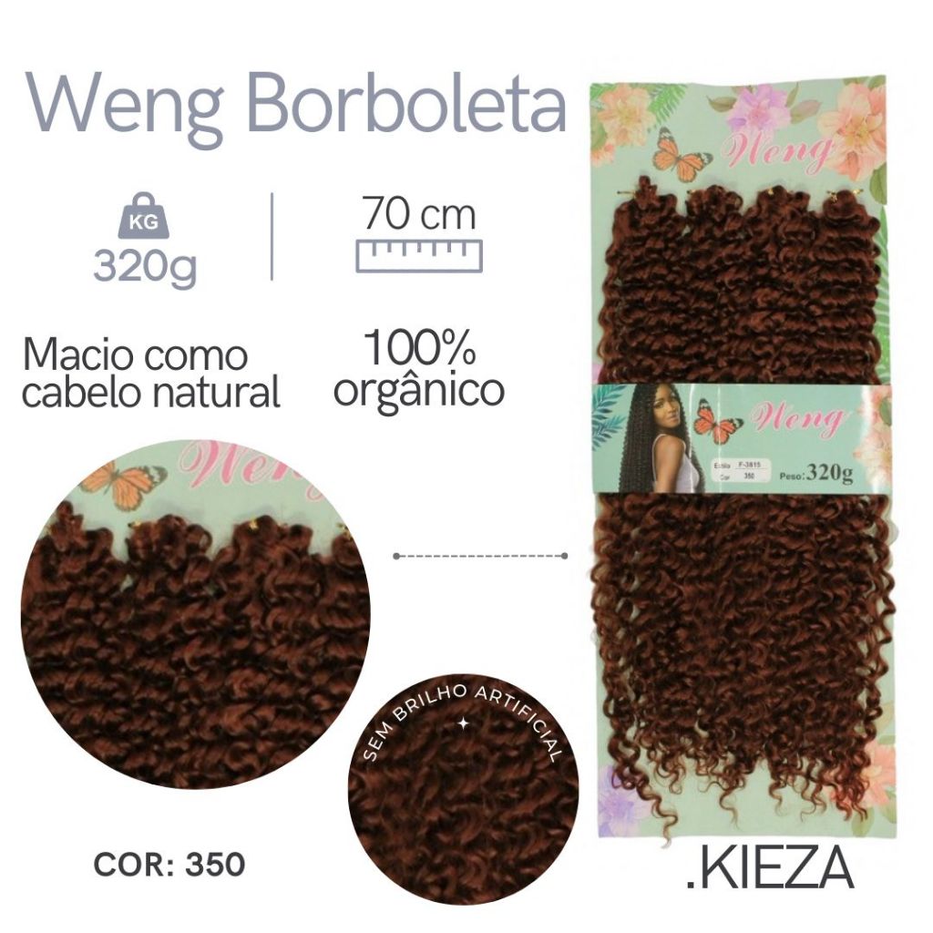 Extensão De Cabelo Orgânico Cacheado Para Crochet Braids 300Gramas 70Cm - Weng em Oferta na Shopee