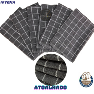 6 Pano de Prato, Copa Atoalhado Grande Teka Premium Chef Cinza 100% Algodão em Oferta na Shopee